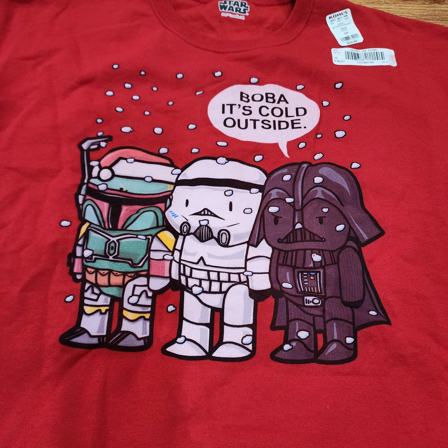 Star Wars Christmas Sweater Darth Vader Boba Fett Storm Trooper Size L Men's