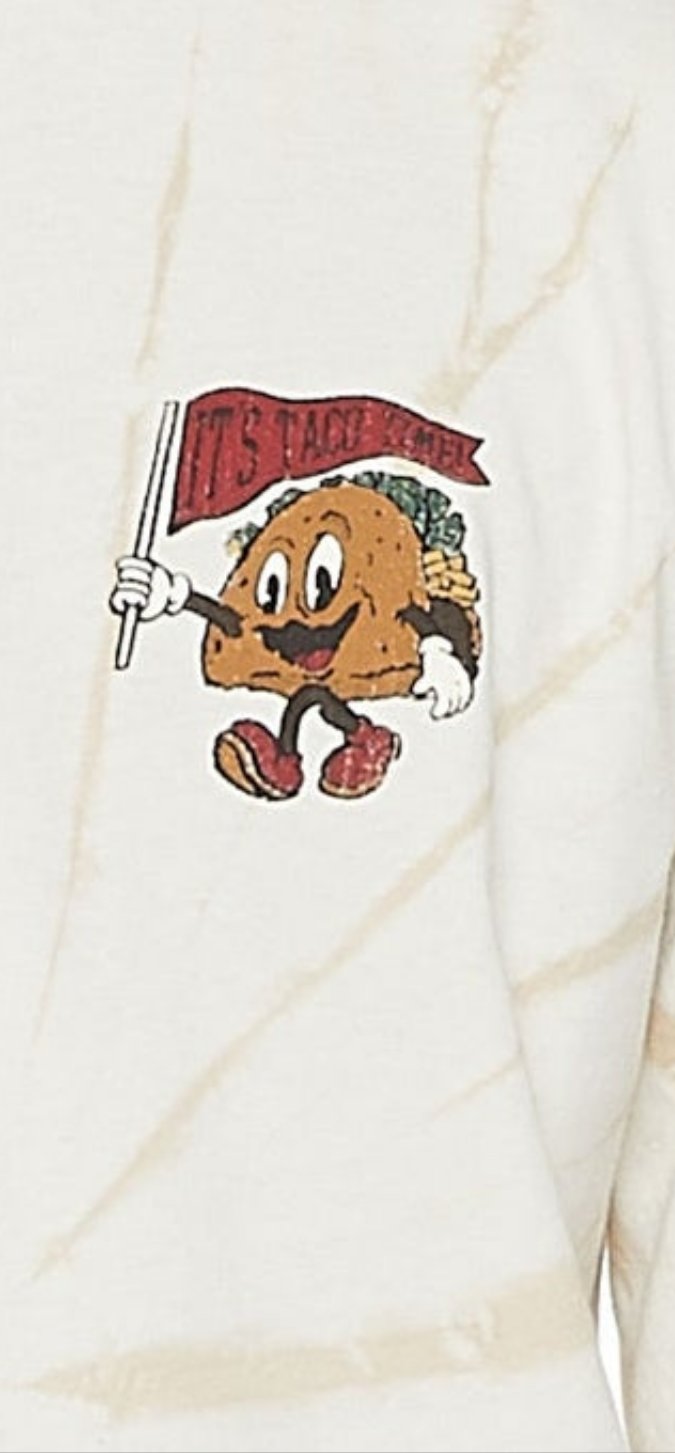 'It's Taco Time' Crew Neck Shirt Adults Men's Taco Tuesday Tie-Dye