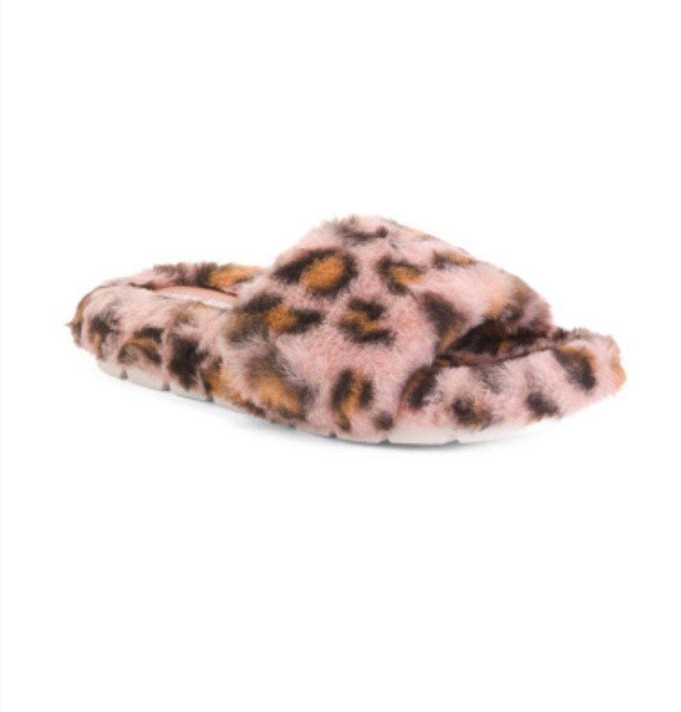 JSlides Women's Slides Slippers Faux Fur Size 7 NWT