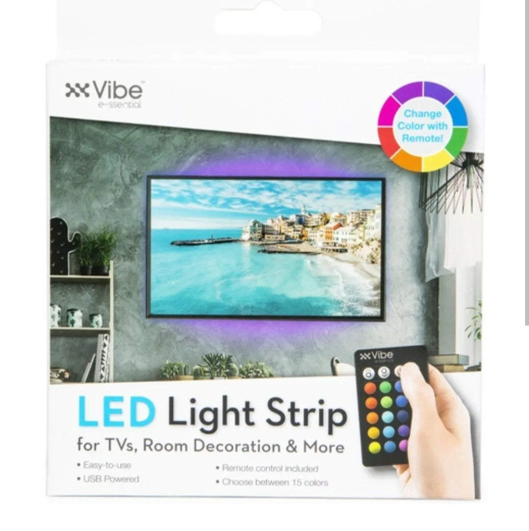 Vibe E-SSENTIALS LED Multicolor Light Strip 3ft Long W/Remote