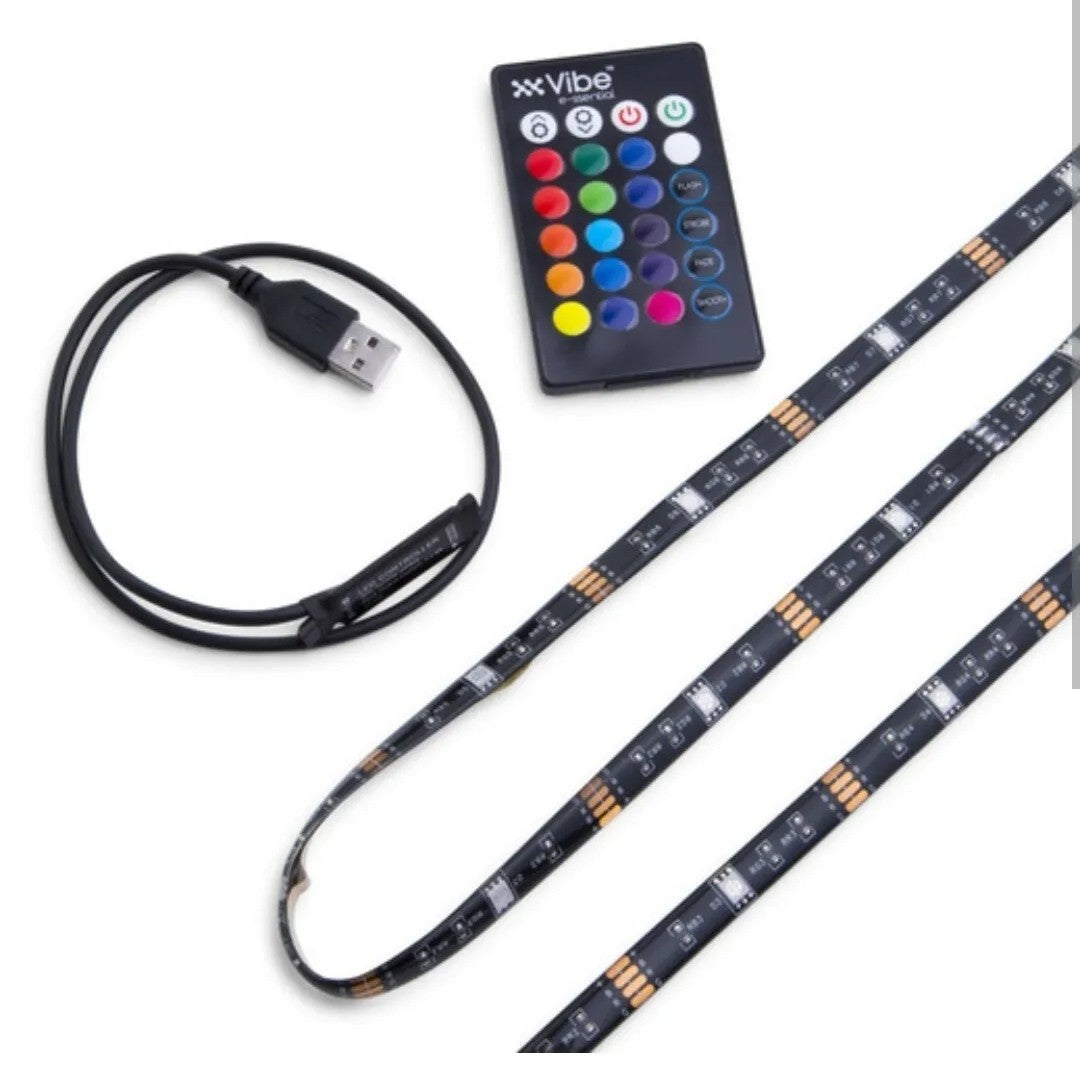 Vibe E-SSENTIALS LED Multicolor Light Strip 3ft Long W/Remote