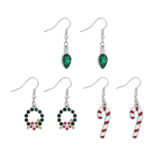 Christmas Wreath Candy Dangle Earrings