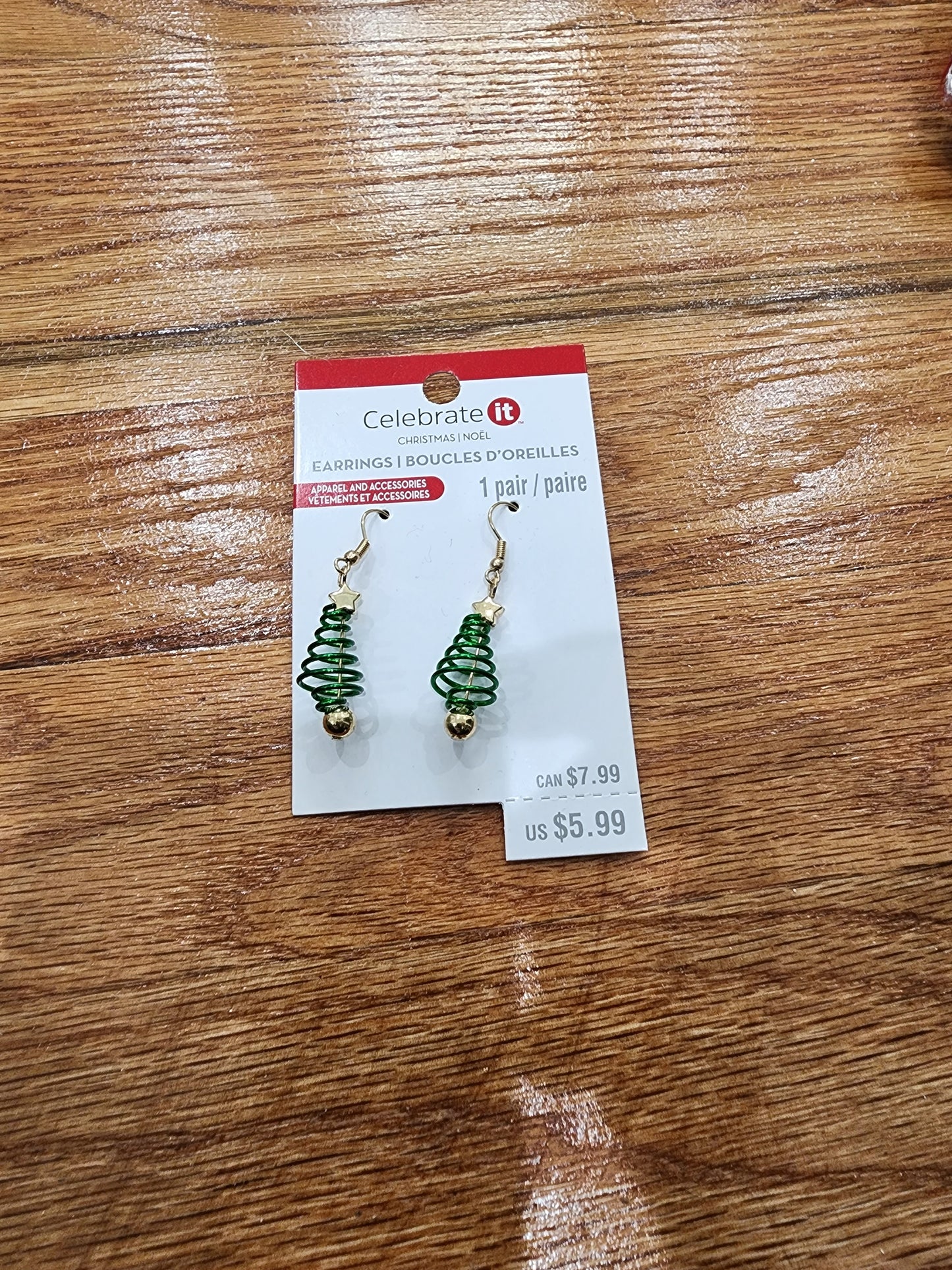 1Pair Christmas Tree with Star Earrings