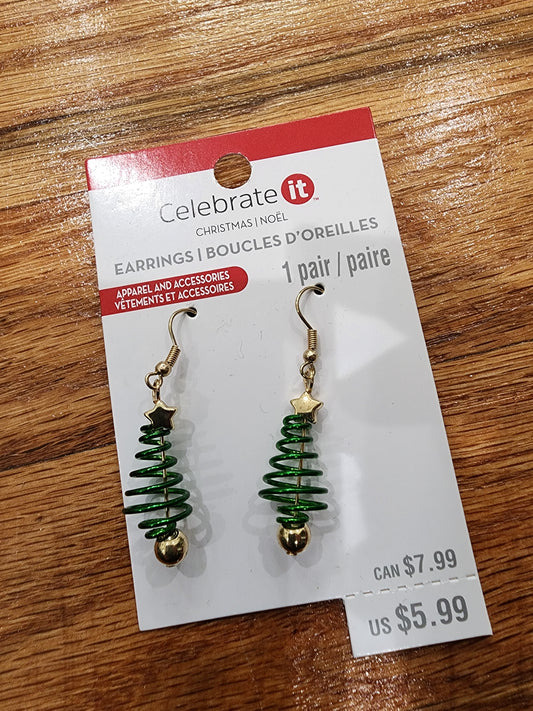 1Pair Christmas Tree with Star Earrings