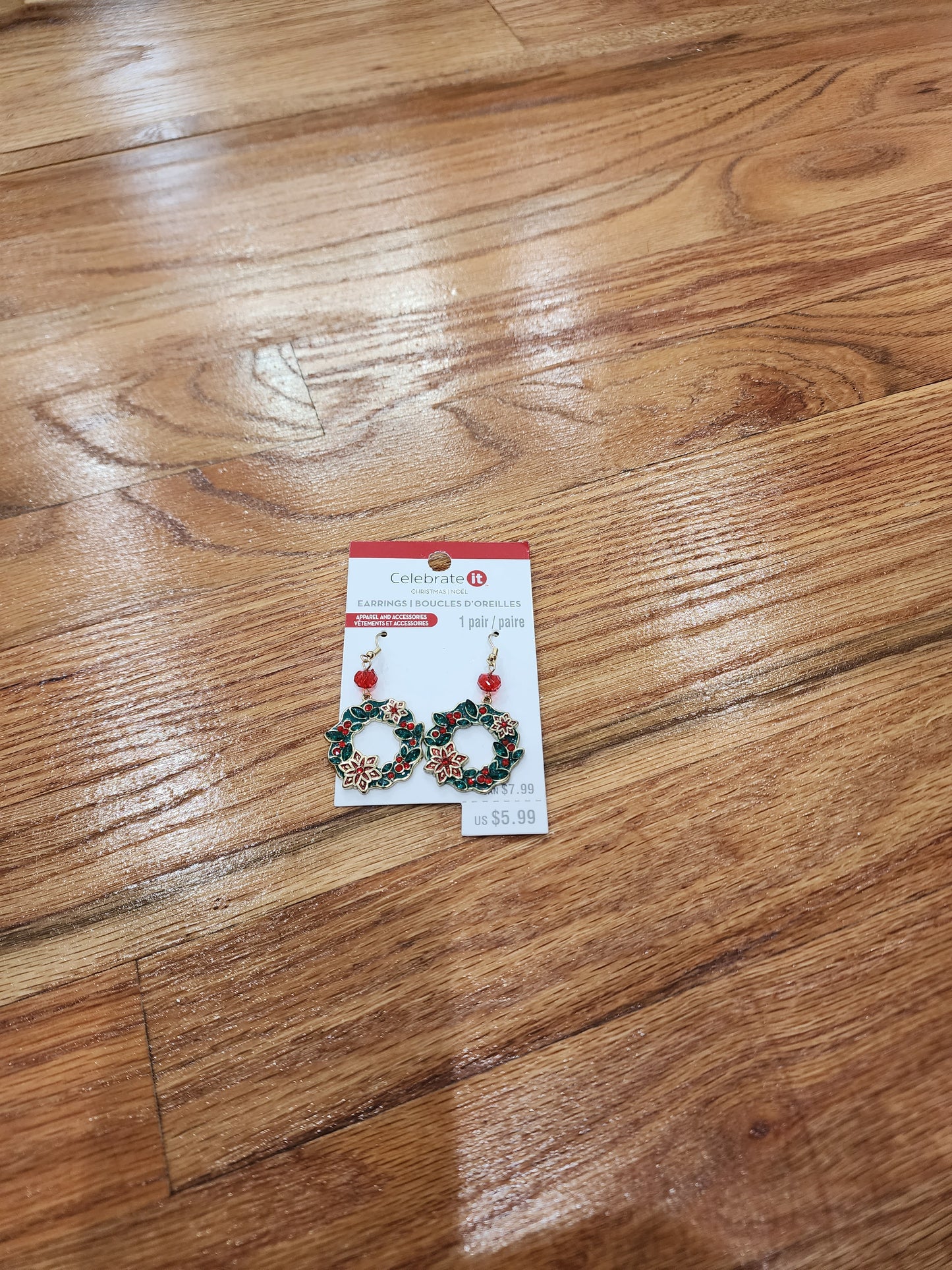 1Pair Christmas Wreath Earrings