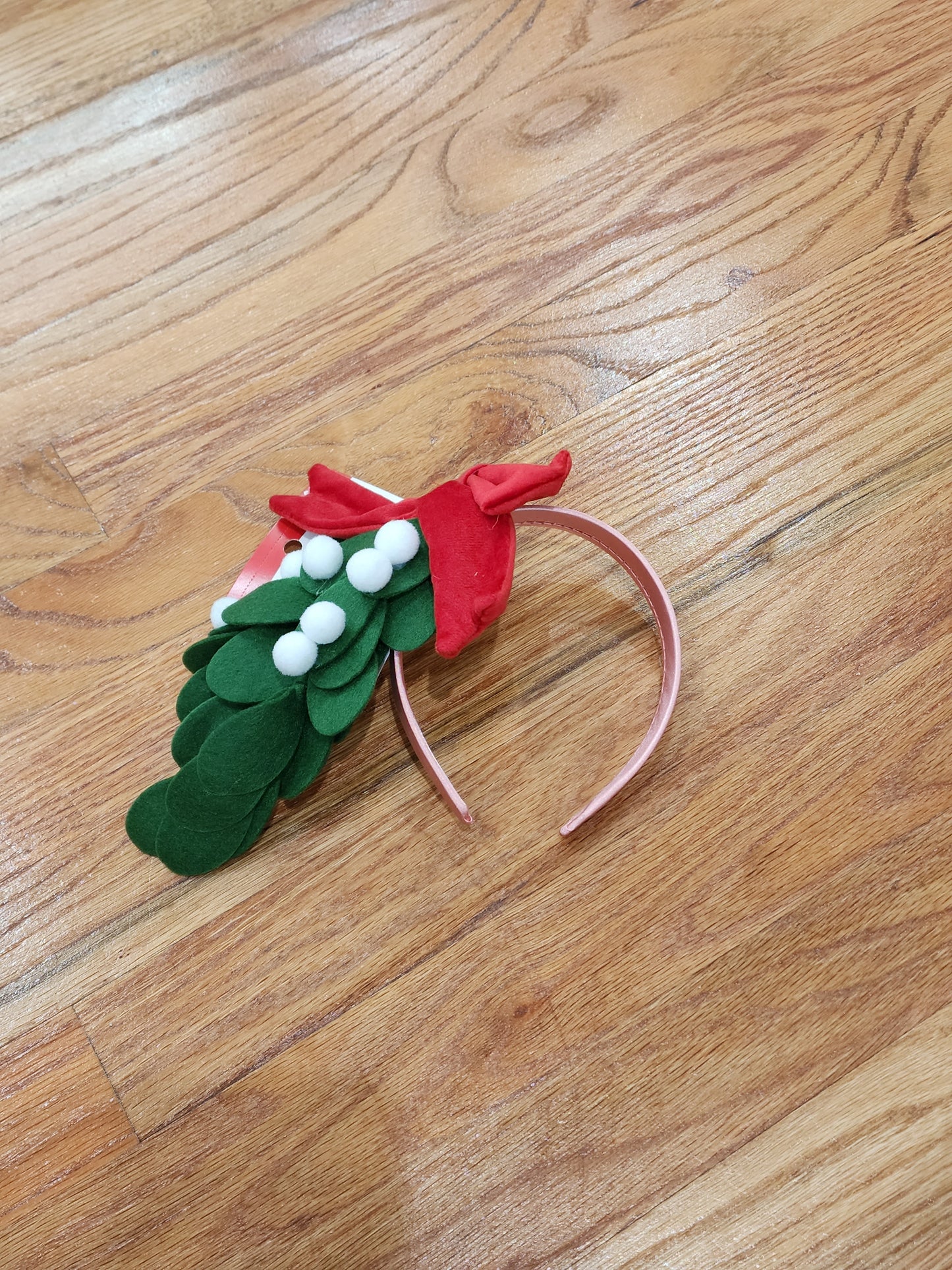 Christmas Holiday Mistletoe Headband Red White Green