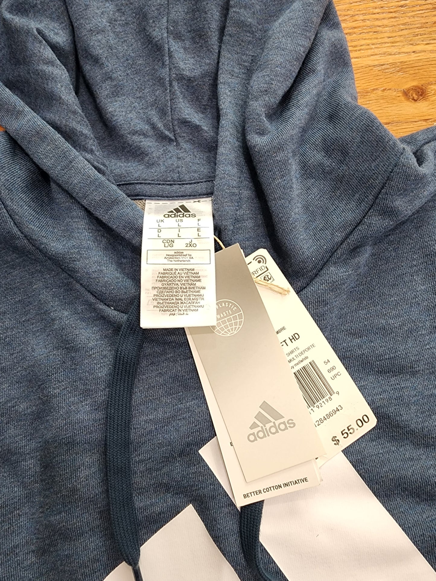 Men's Adidas Blue Sweater Size Large NWT