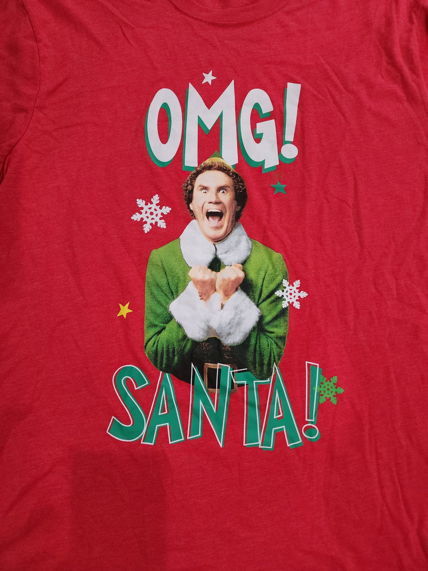 Men's Christmas Elf T Shirt OMG SANTA Size XL NWT