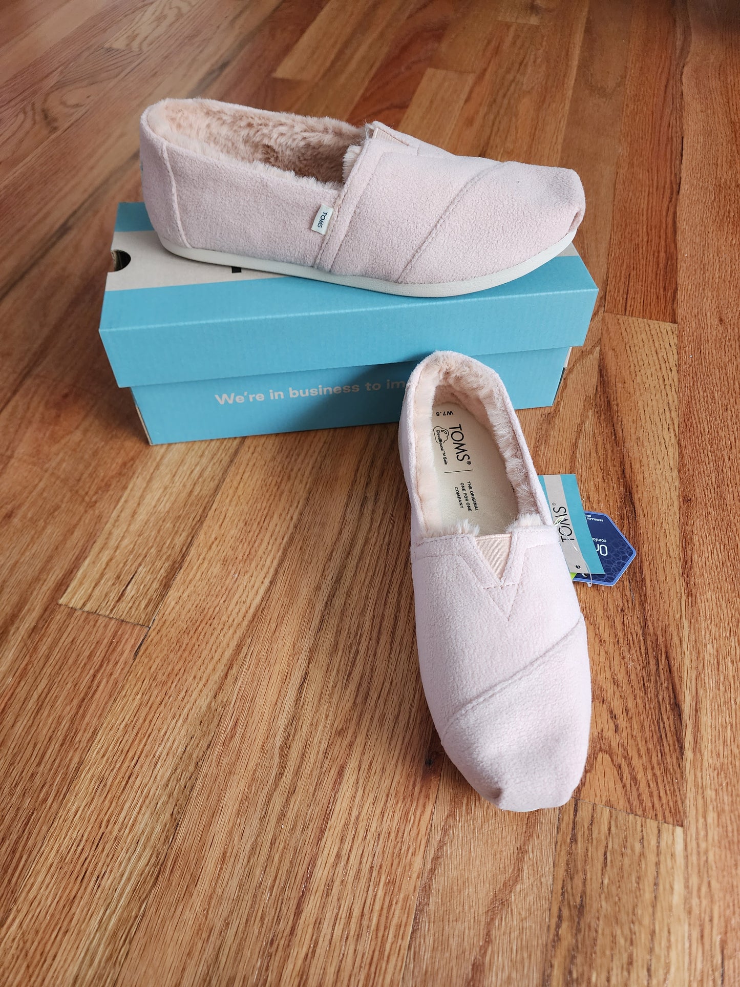 Toms Alpargata Dusty Pink Fleece Faux Fur