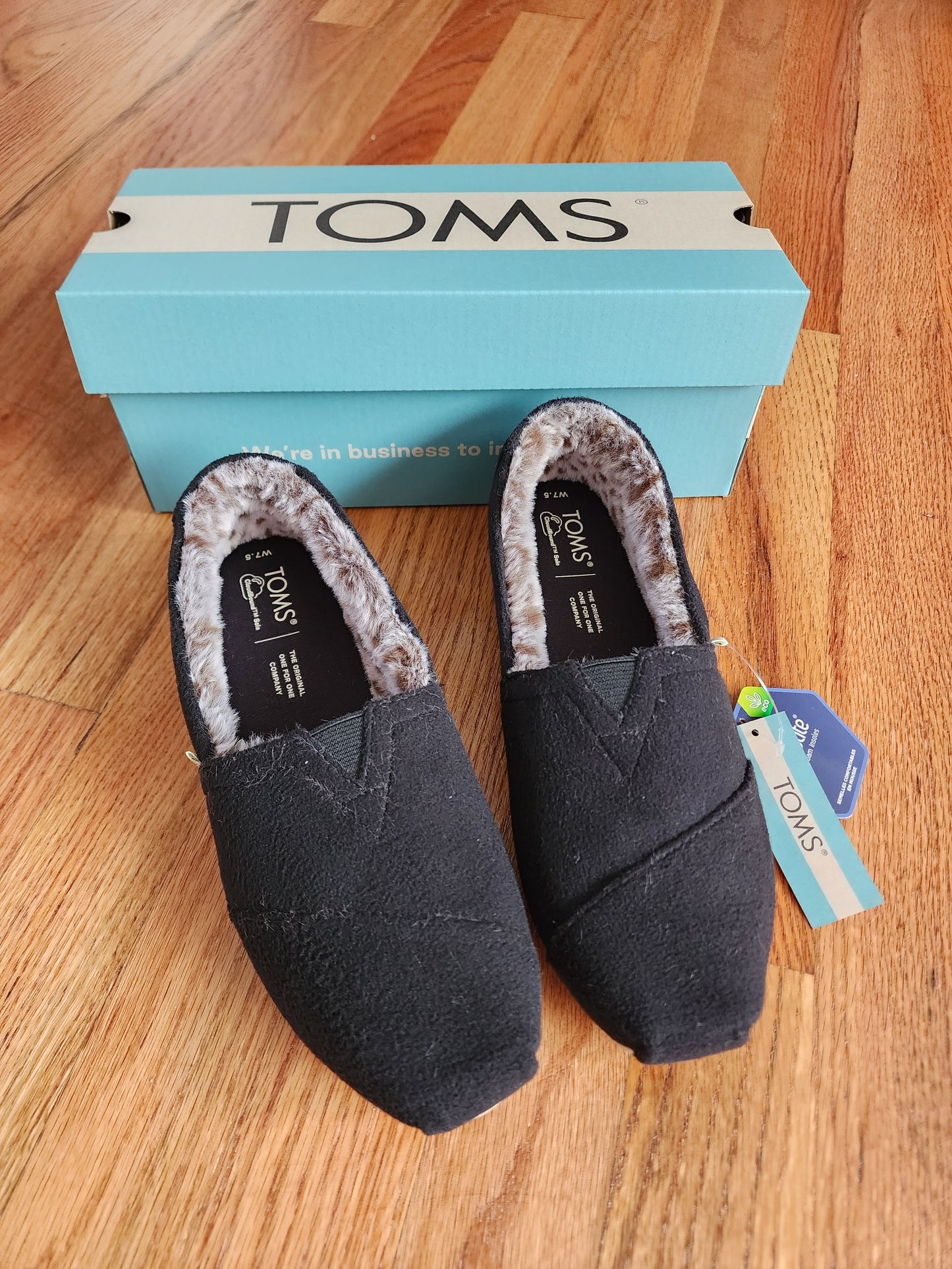 Women's Toms AlpargataBlackFleece/Embroider/Faux Fur