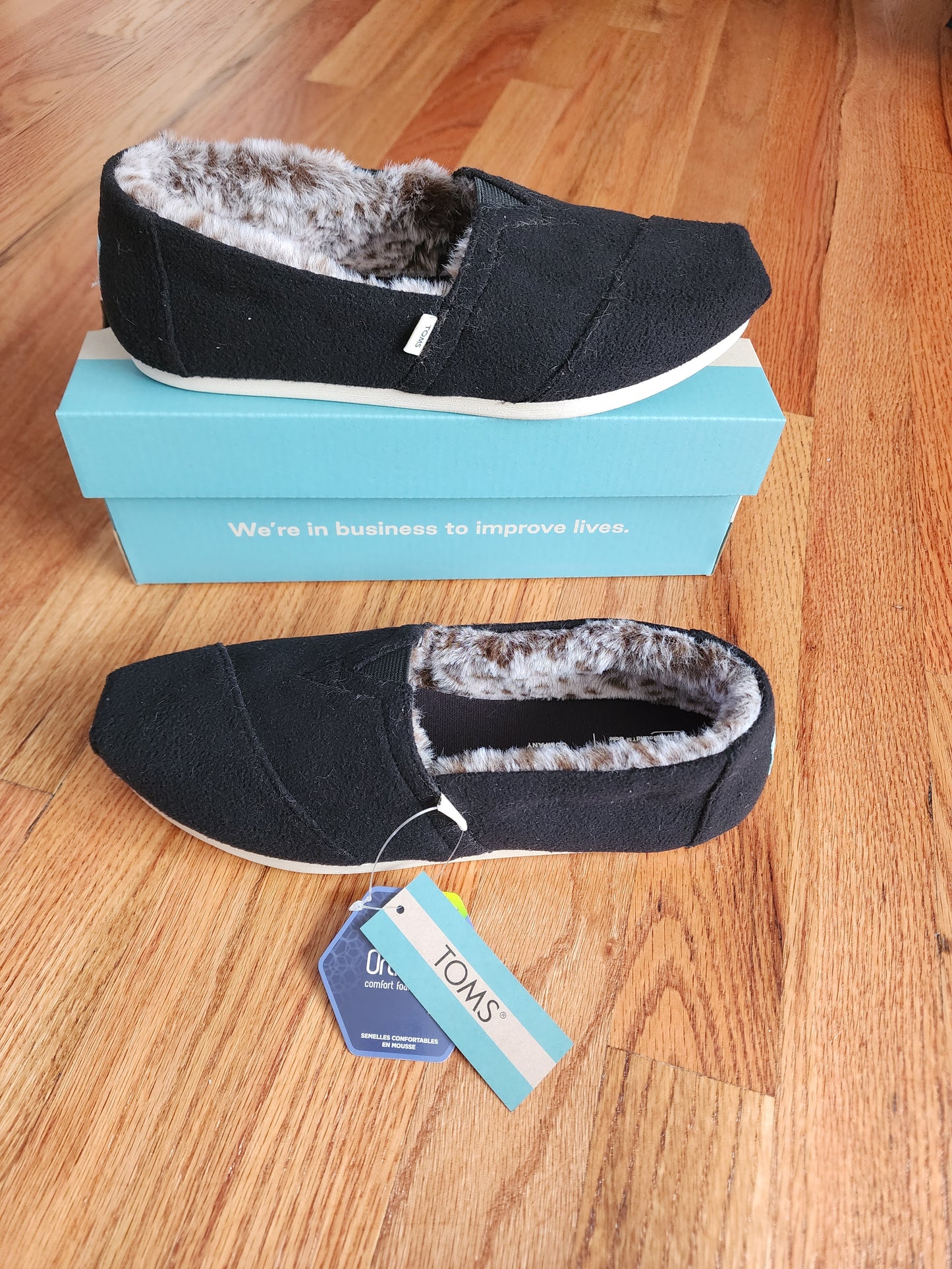 Women's Toms AlpargataBlackFleece/Embroider/Faux Fur