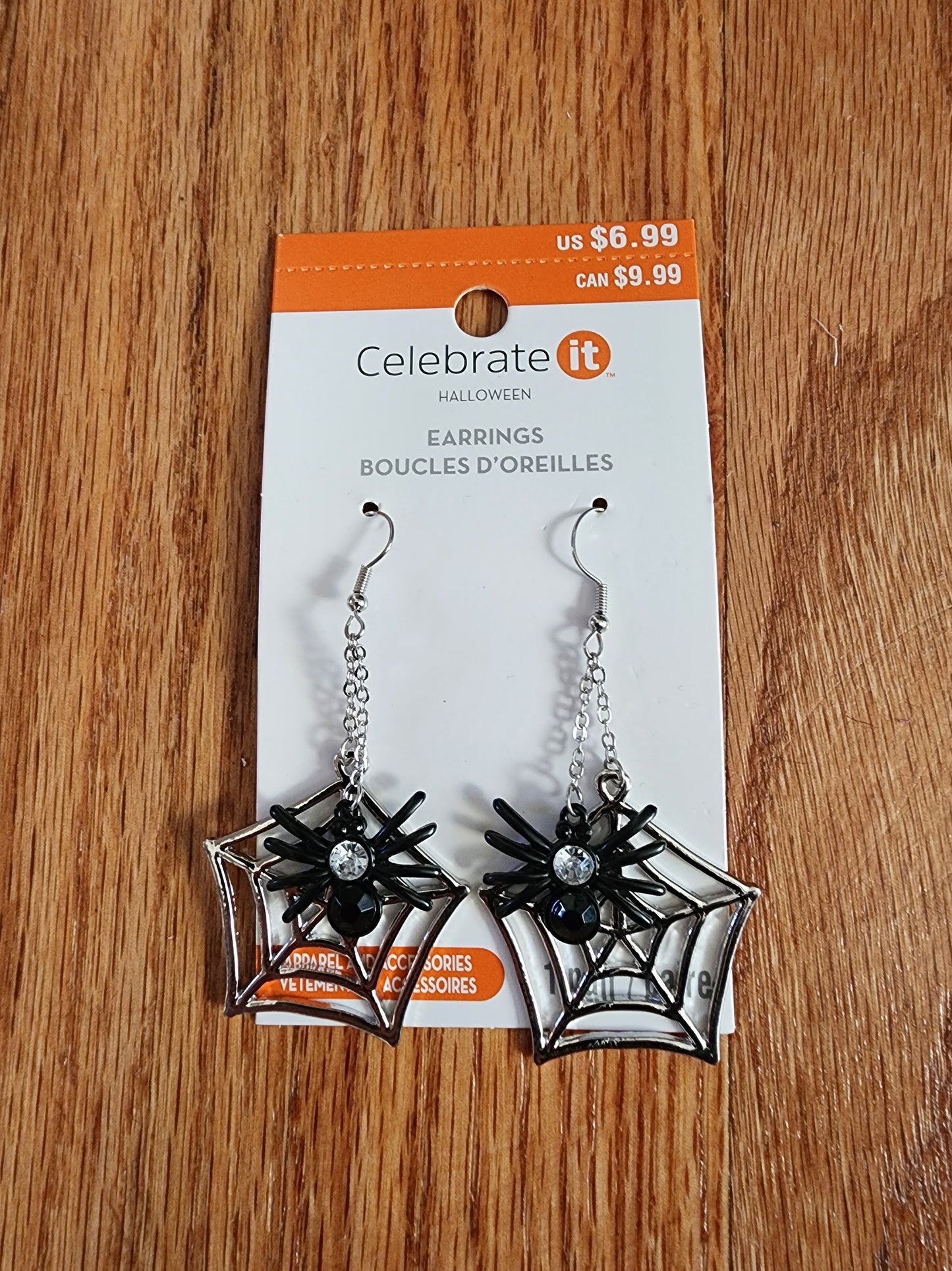 Halloween Spider & Web Dangle Earrings