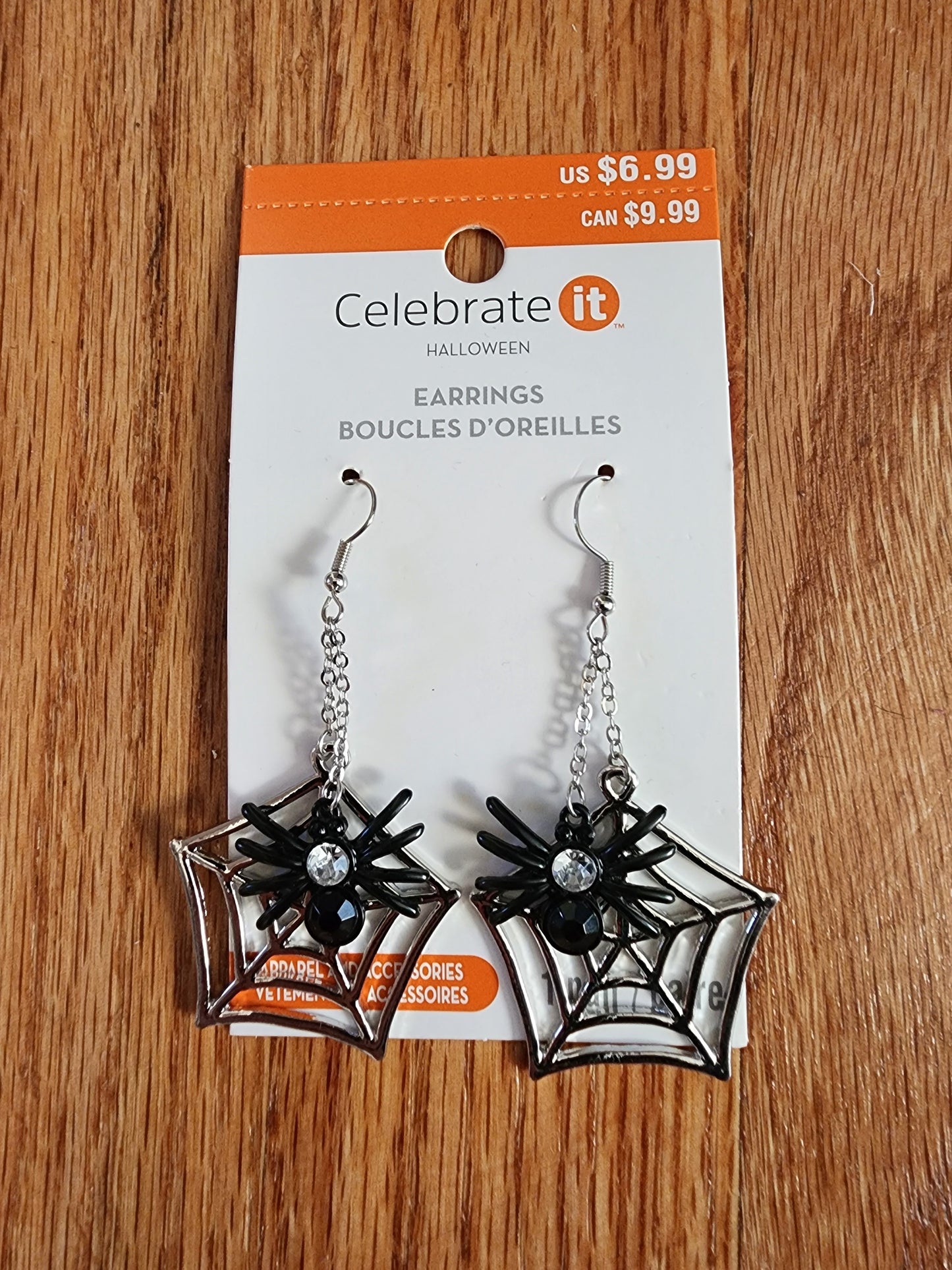 Halloween Spider & Web Dangle Earrings