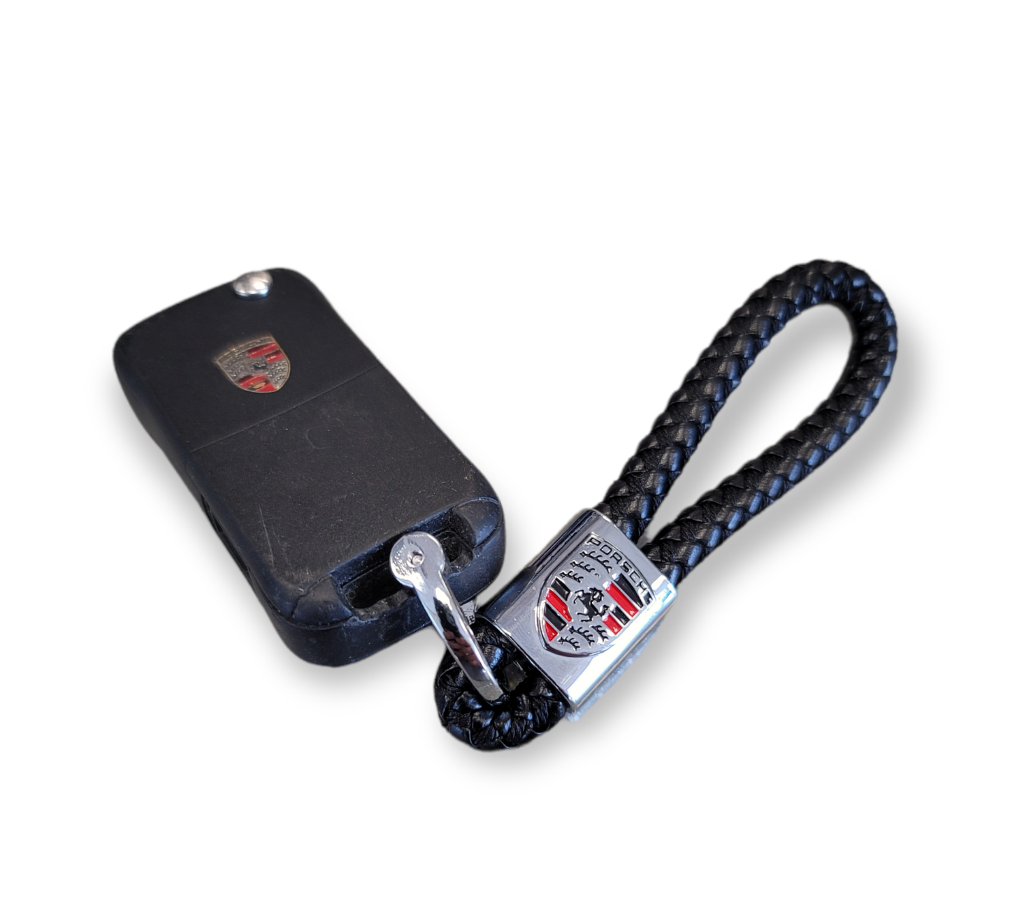 Luxury Porsche Lanyard Keychain Laser Engraved Leather