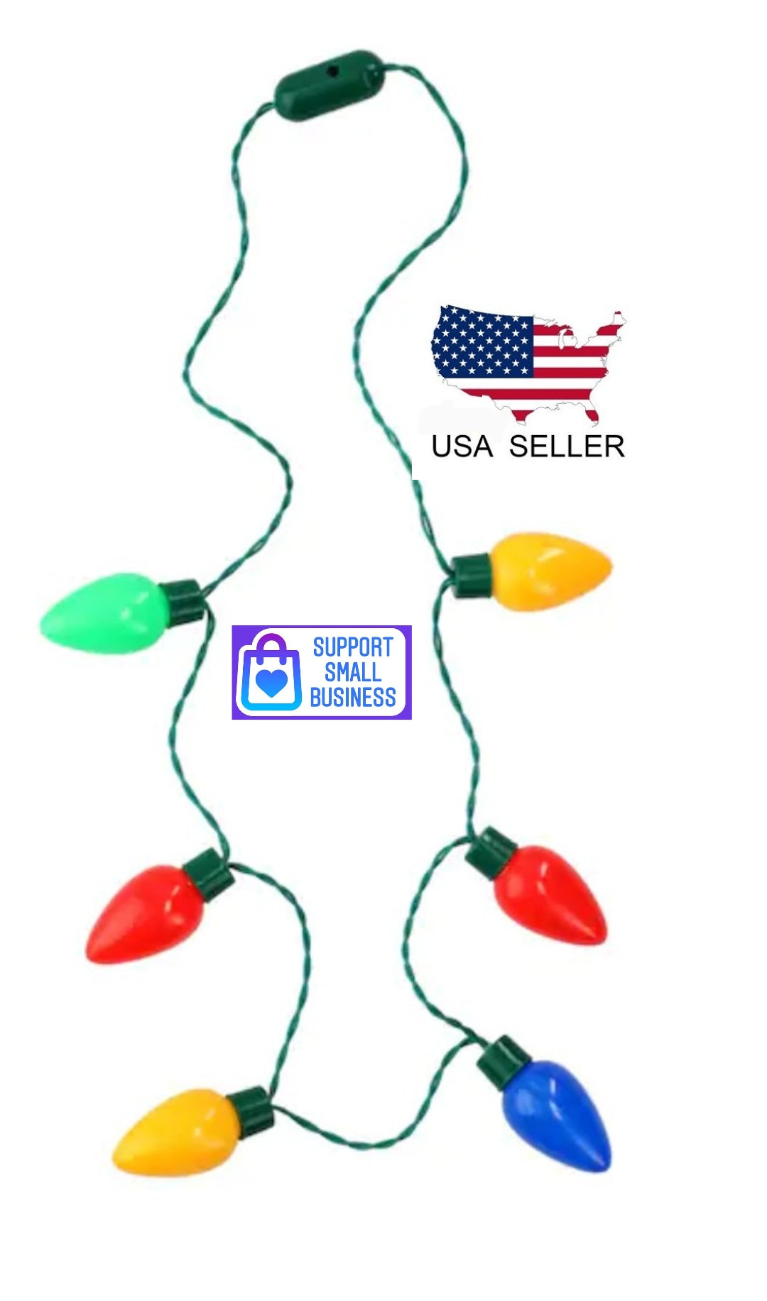 Christmas Apparel LED Holiday Bulb Necklaces