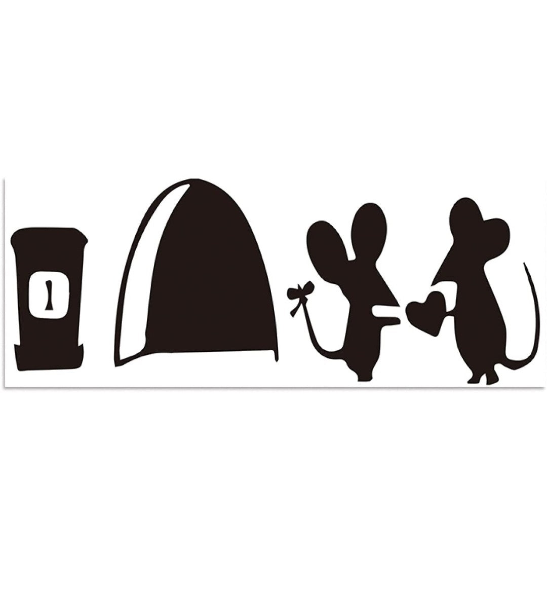 Mouse Hole Funny Mice Home Skirting Board Vinyl Wall Decal Art Sticker