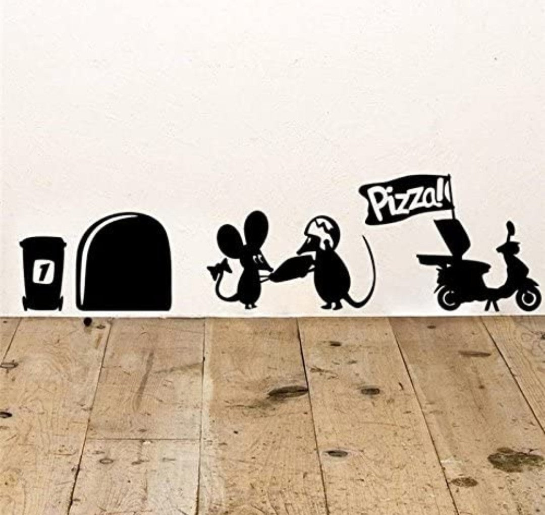 Mouse Hole Funny Mice Home Skirting Board Vinyl Wall Decal Art Sticker