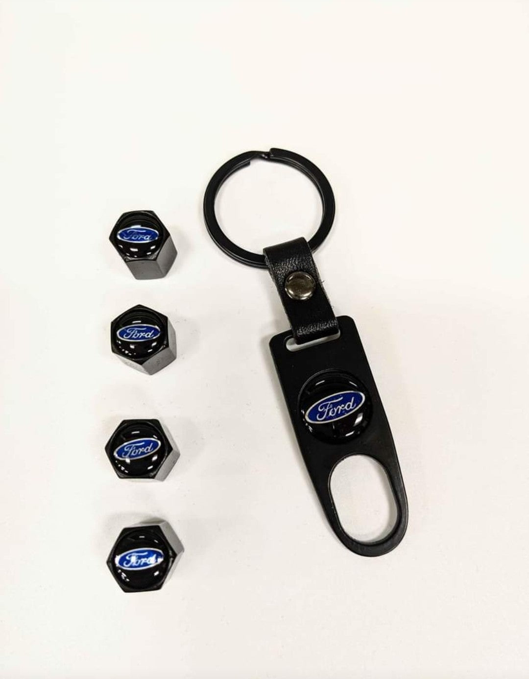 Ford Keychain and Tire Valve Air Caps