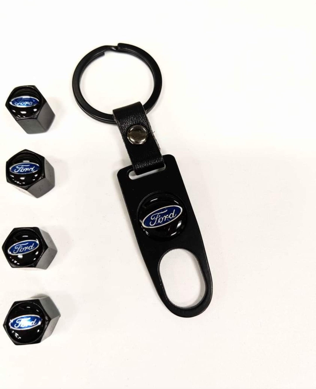 Ford Keychain and Tire Valve Air Caps