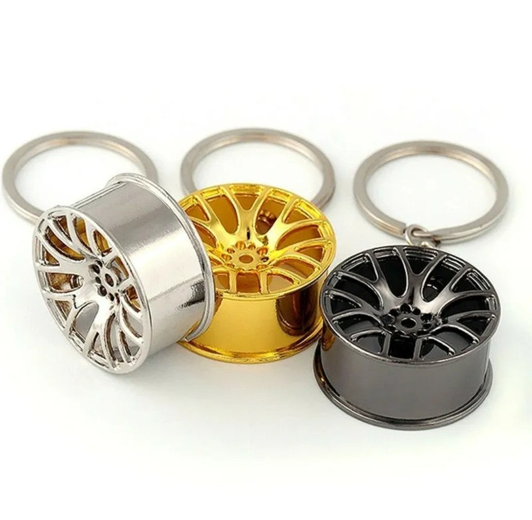 3PC Wheel Rim Keychain Automotive Part Car Gift Key Chain Ring