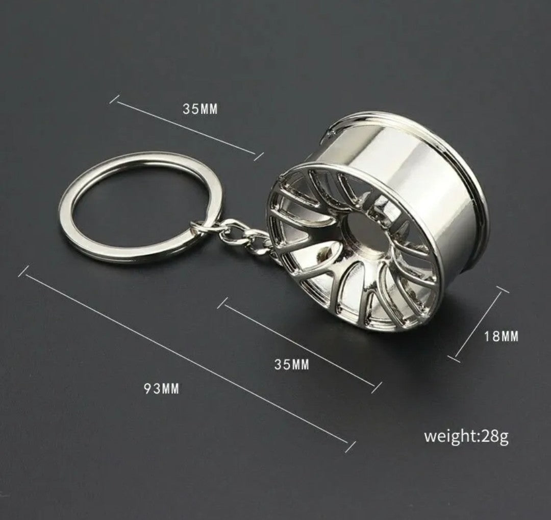 3PC Wheel Rim Keychain Automotive Part Car Gift Key Chain Ring