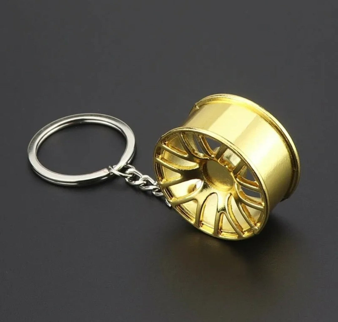 3PC Wheel Rim Keychain Automotive Part Car Gift Key Chain Ring