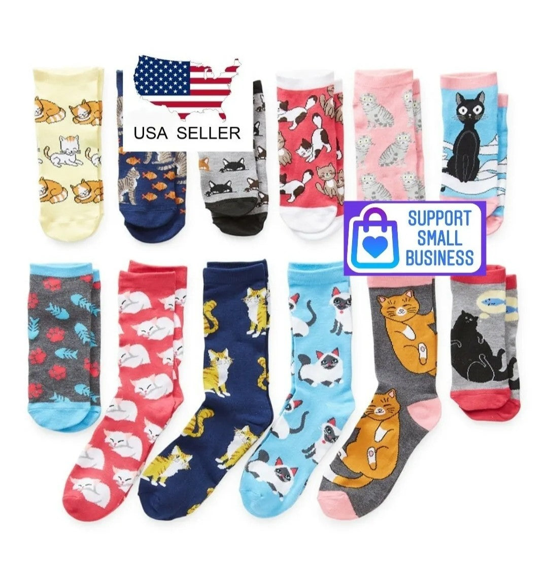 kitten Cats 12 days of Socks New shoe size 4-10