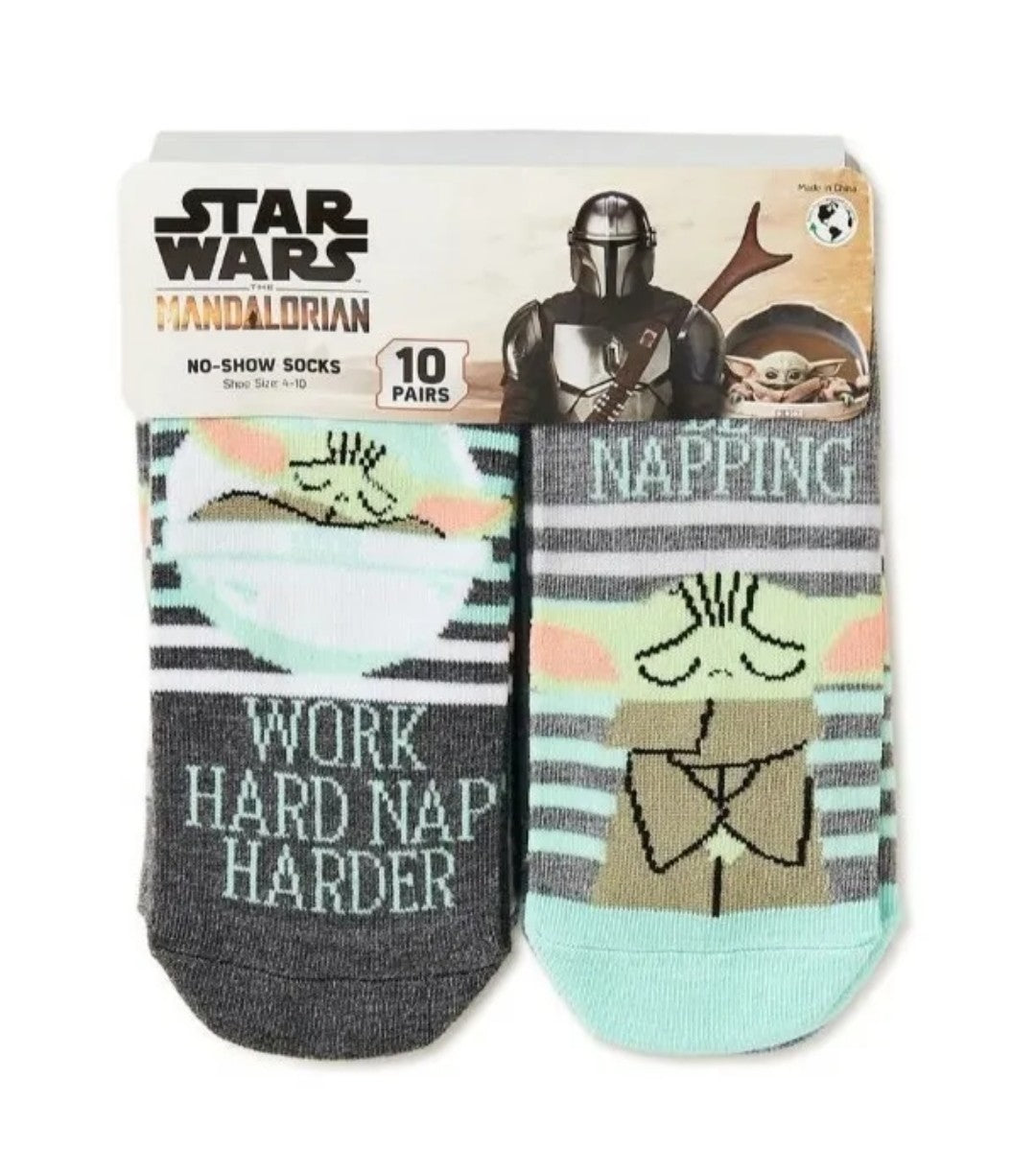 Star Wars The Mandalorian Women's No Show Socks, 10-Pack