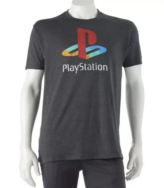 Men's Playstation Distressed Graphic Tee T-shirt Short Sleeve