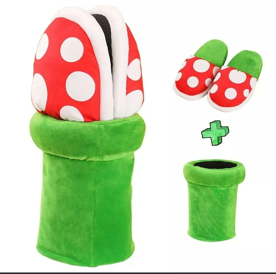 Funny Cosplay Cute SuperMario Bros Cannibal Flower Piranha Mushroom Home Wear Slipper