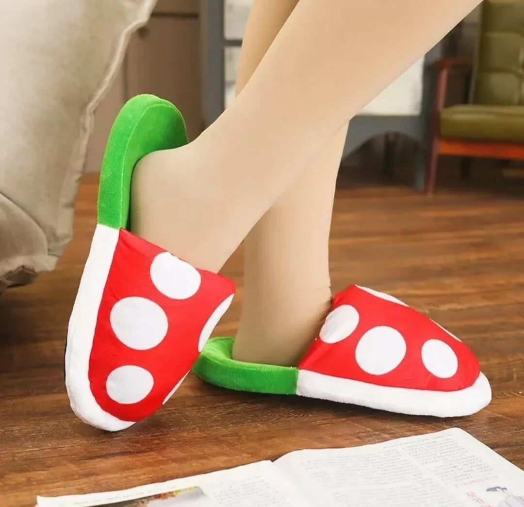 Funny Cosplay Cute SuperMario Bros Cannibal Flower Piranha Mushroom Home Wear Slipper