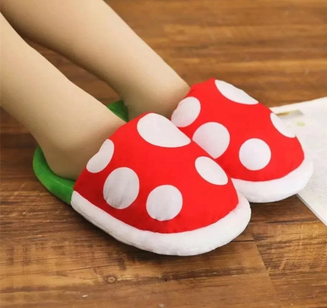 Funny Cosplay Cute SuperMario Bros Cannibal Flower Piranha Mushroom Home Wear Slipper