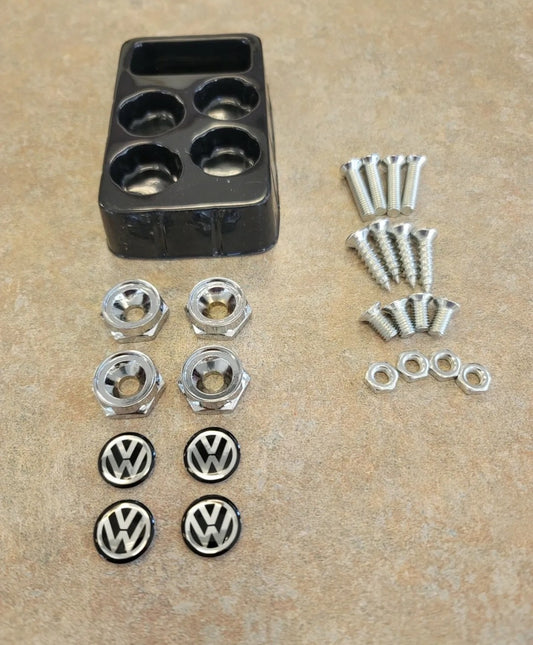 For BK VOLKSWAGEN Car License Plate Frame Screw Cap Cover Screw Bolts Nuts Set