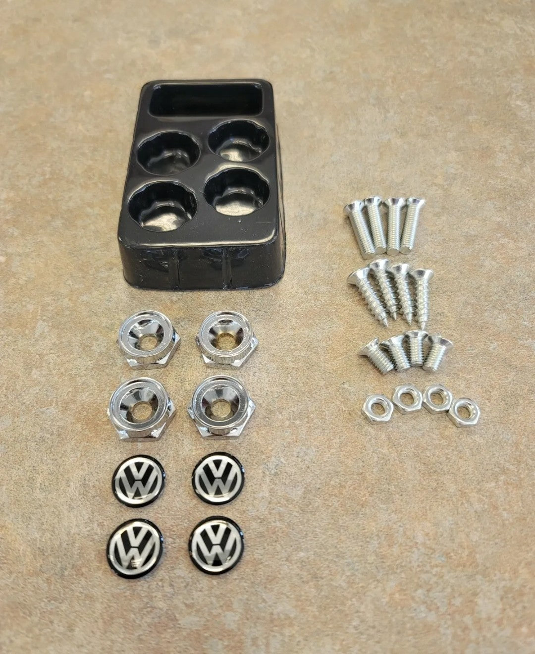 For BK VOLKSWAGEN Car License Plate Frame Screw Cap Cover Screw Bolts Nuts Set