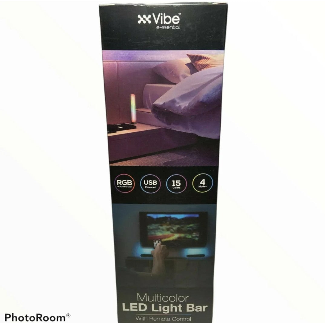 TikTok 4 Light Modes Vibe Multicolor RGB + White LED Light Bar with Remote & USB