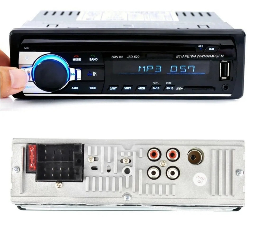 Podofo Car Radio Stereo Player V2.0 JSD-520 12V In-dash 1 Din AUX MP3 BT USB FM