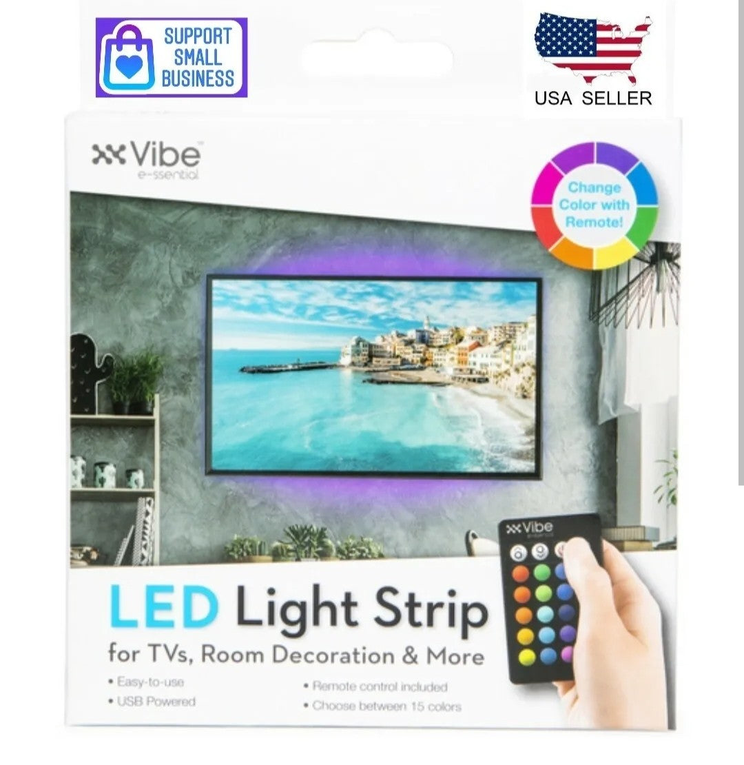 Vibe E-SSENTIALS LED Multicolor Light Strip 3ft Long W/Remote