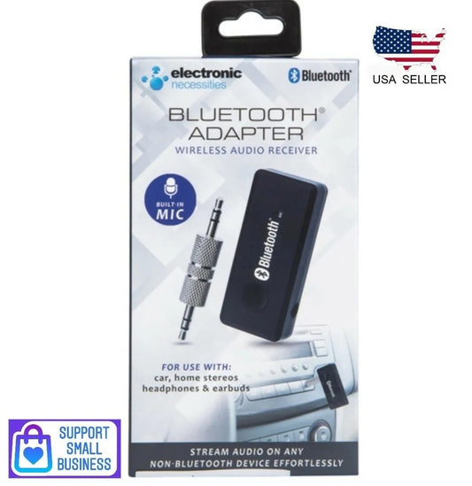 Bluetooth® Aux Auxiliary Adapter Wireless Audio Receiver w/ Built-In Mic