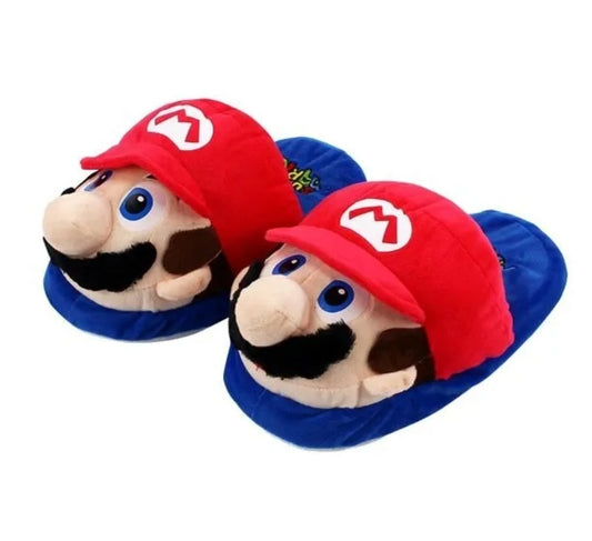 Super Mario Cute Plush Slippers Non-Slip Warm Cotton Slippers Bedroom