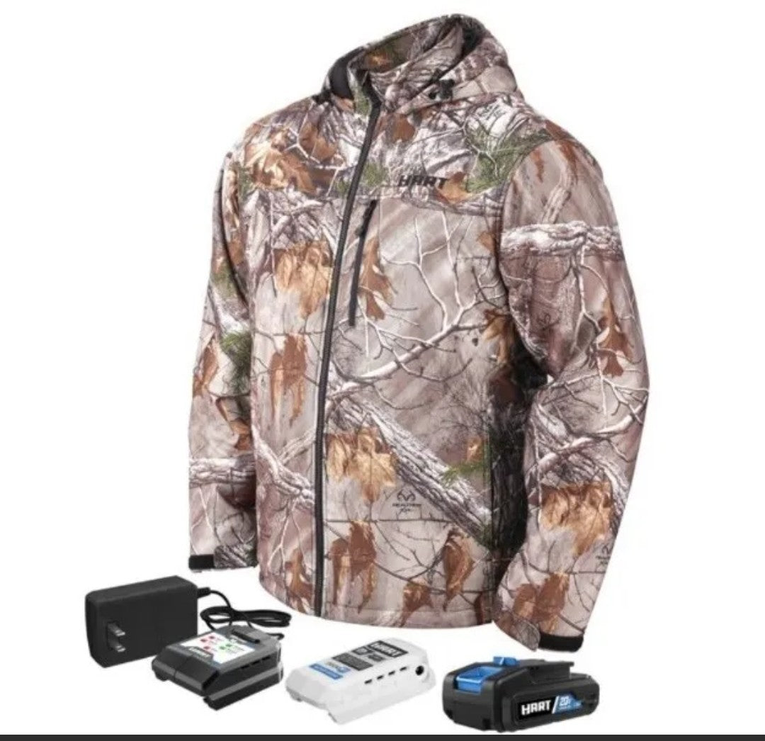 HART 20-Volt Men's Heated Medium-Duty Jacket Kit Realtree Xtra Camouflage