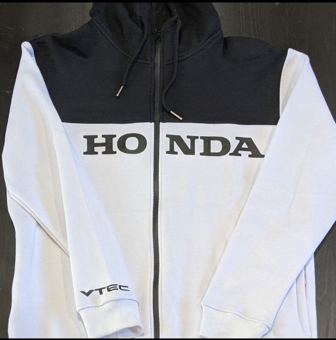 Honda Hoodie Sweat Shirt Full Zip Up Sweater