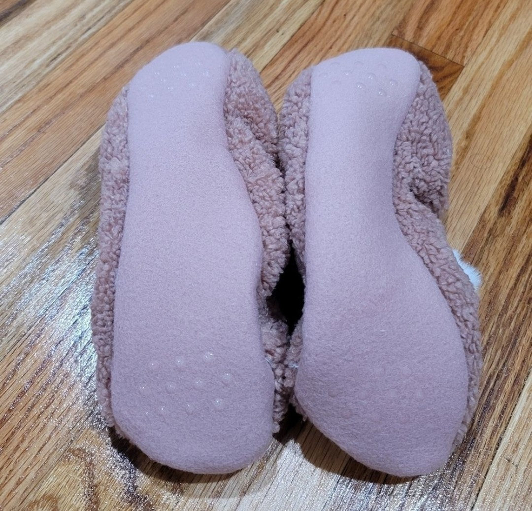 Custom Made Bunny Rabbit Ear Sherpa Lined Slip On Slippers Elastic