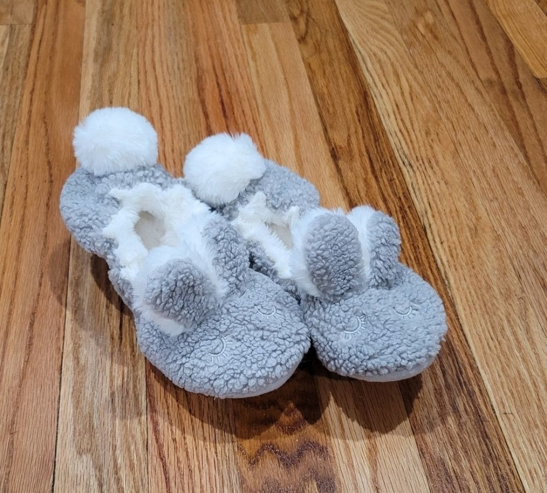 Custom Made Bunny Rabbit Ear Sherpa Lined Slip On Slippers Elastic