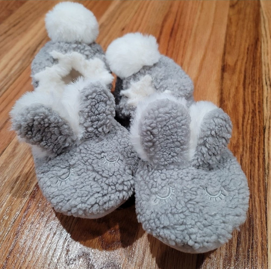 Custom Made Bunny Rabbit Ear Sherpa Lined Slip On Slippers Elastic