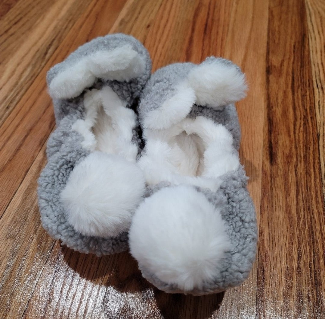 Custom Made Bunny Rabbit Ear Sherpa Lined Slip On Slippers Elastic