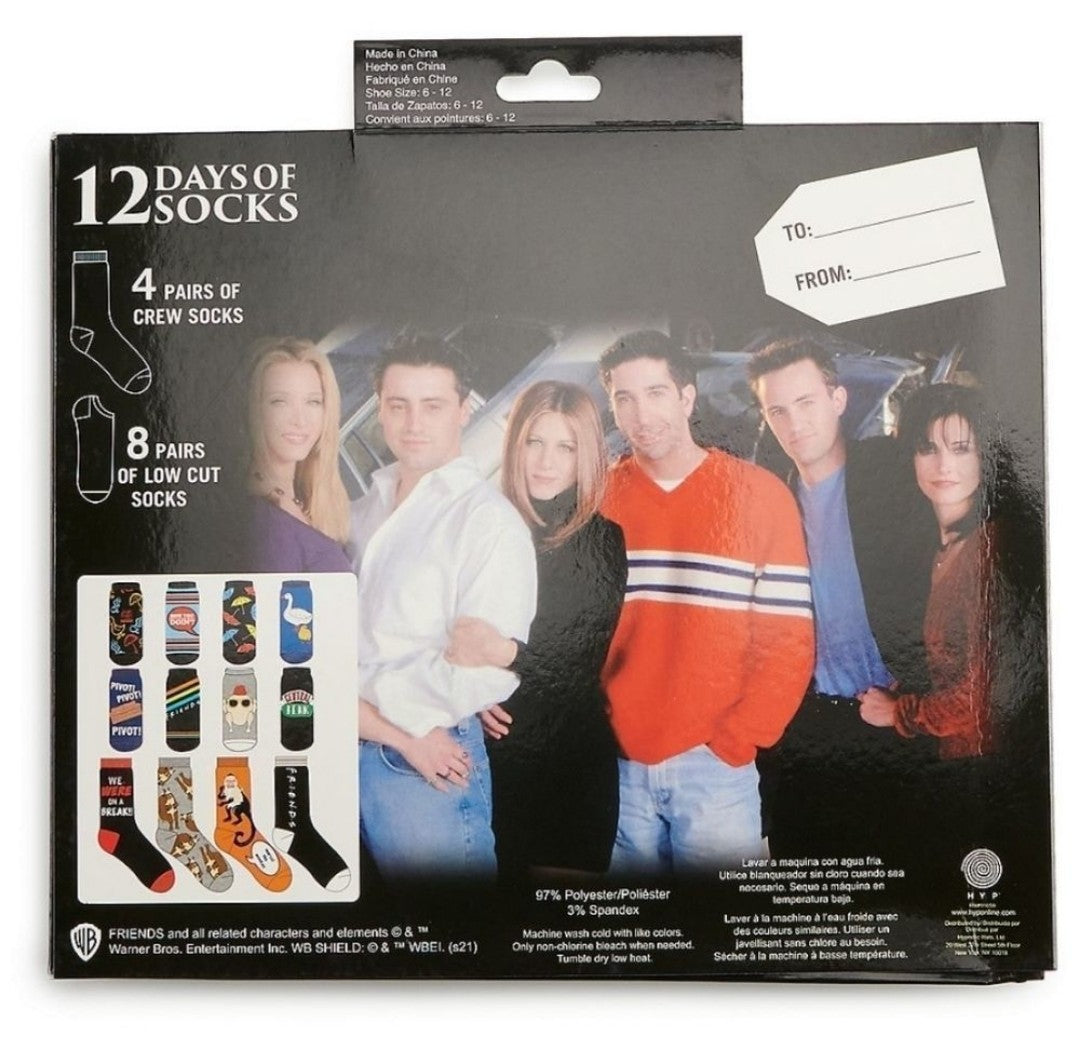 Men's Friends 12 Days of Socks Gift Box