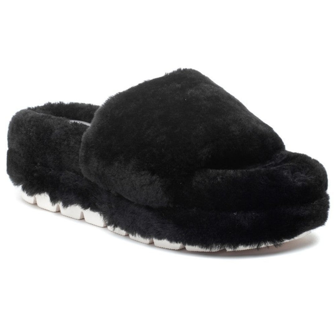 J/SLIDES BRYCE Black Shearling