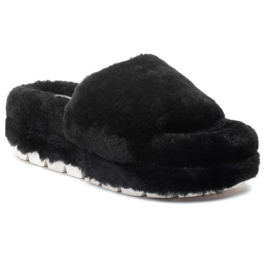 J/SLIDES BRYCE Black Shearling