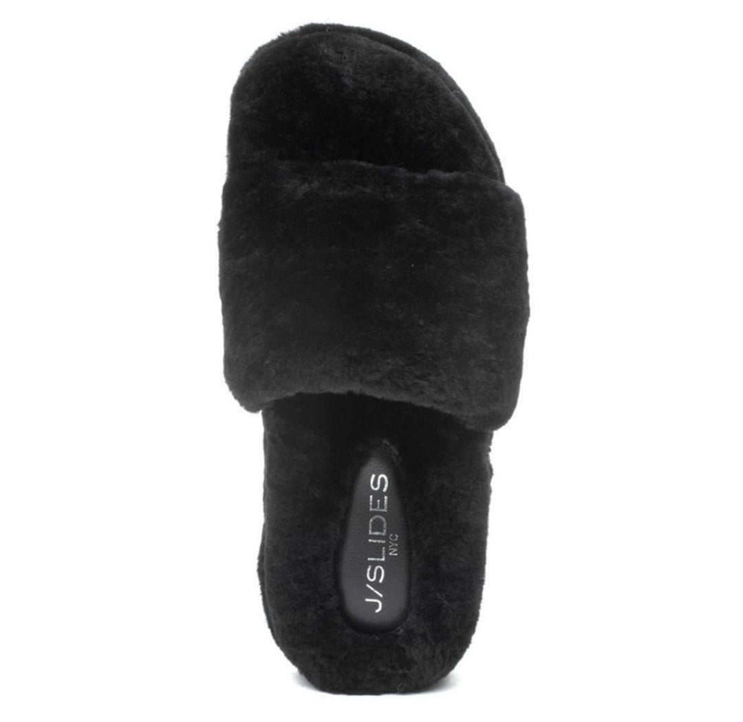 J/SLIDES BRYCE Black Shearling