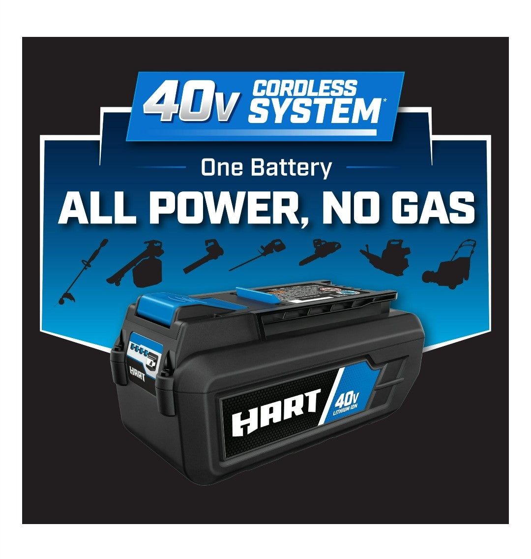 HART 40 Volt 2.5Ah Battery Accessory, Lithium-Ion, On-Board Fuel Gauge